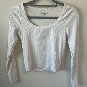 Madewell White Ribbed Top - XS